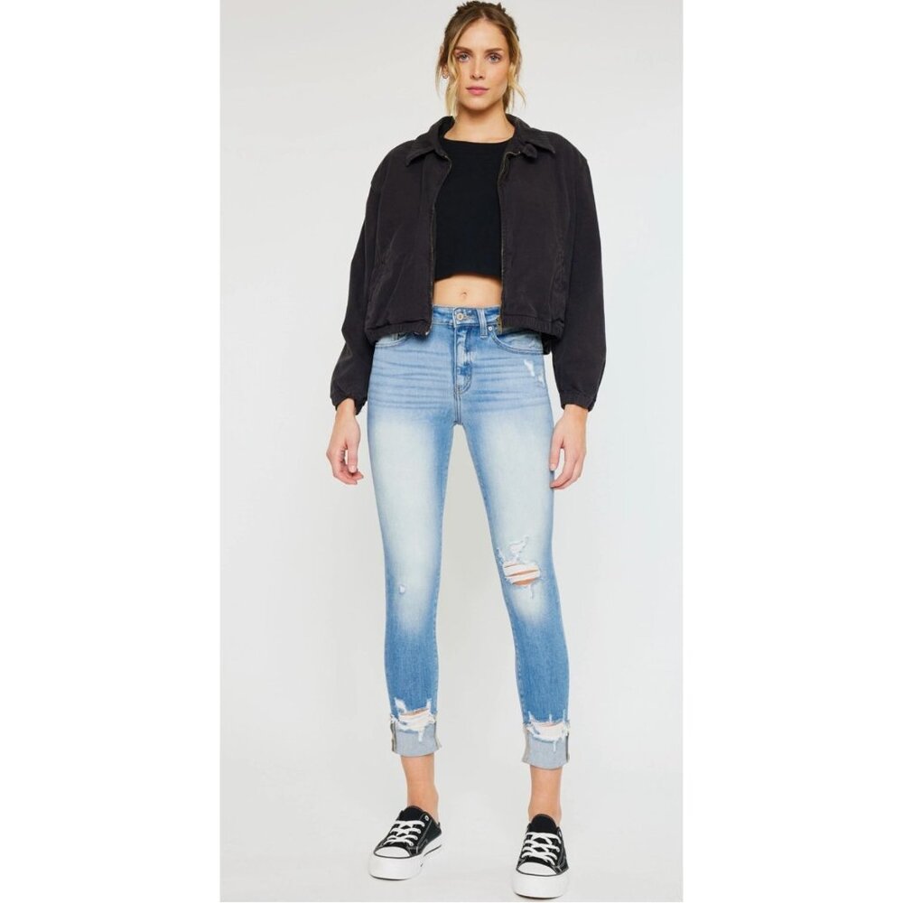 KanCan High Rise Ankle Skinny Distressed Denim Jeans - Sz 3/25 - NWT